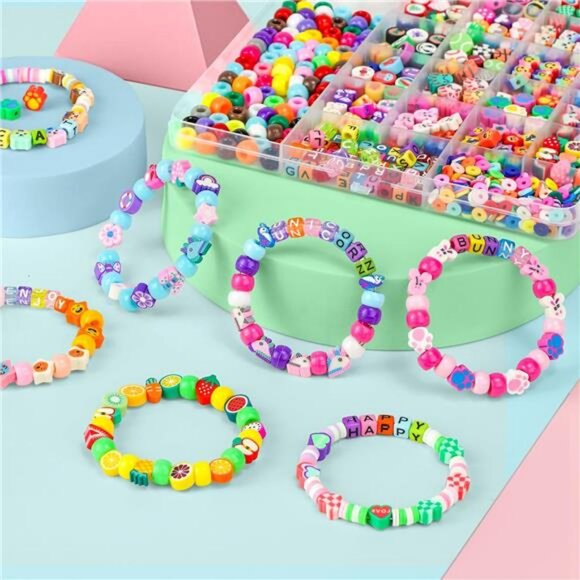 Gionlion 1200 Pcs Polymer‎ Clay Beads Bracelet Making Kit, 25 Style Animal Fruit - Picture 2 of 7